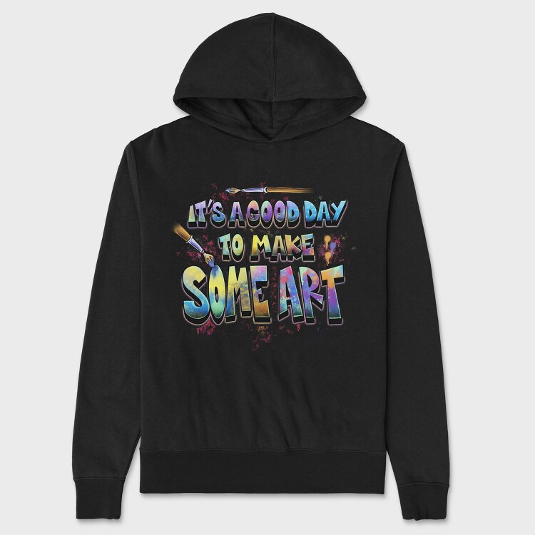Colorful Artistic Quote Brush, Hanorac Oversize Barbati (Unisex)
