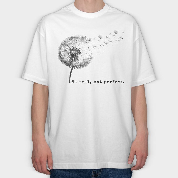 Dandelion With Quote, Tricou Oversize Barbati (Unisex)