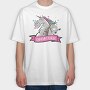 Daddy Unicorn Dad Corn, Tricou Oversize Barbati (Unisex)