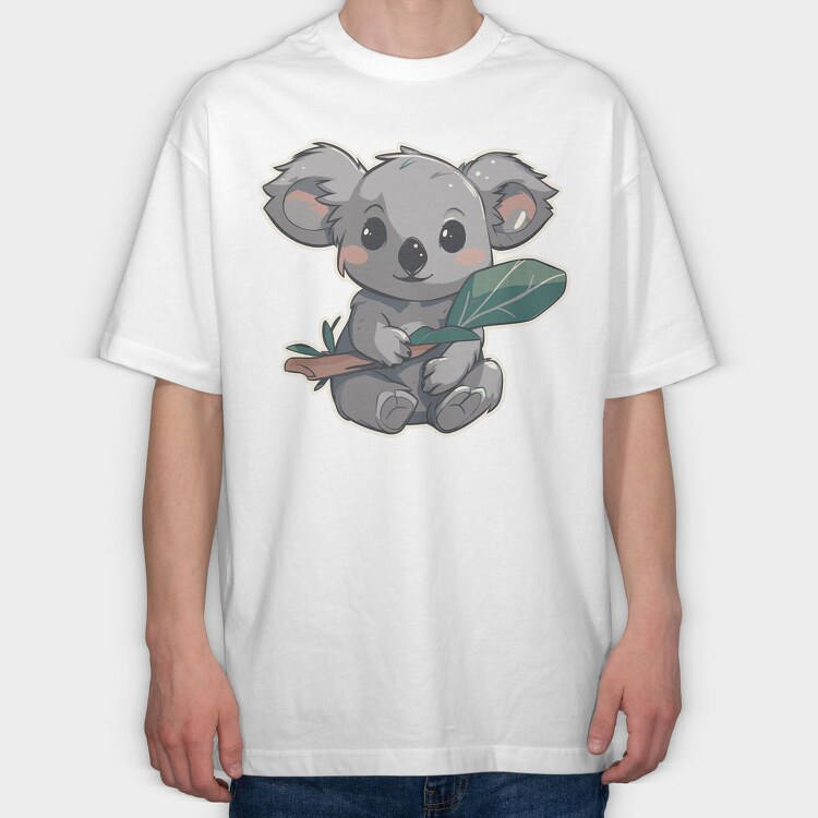 Cute Koala Australian Eucaliptus, Tricou Oversize Barbati (Unisex)