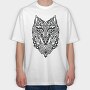 Celtic Tribal Wolf, Tricou Oversize Barbati (Unisex)