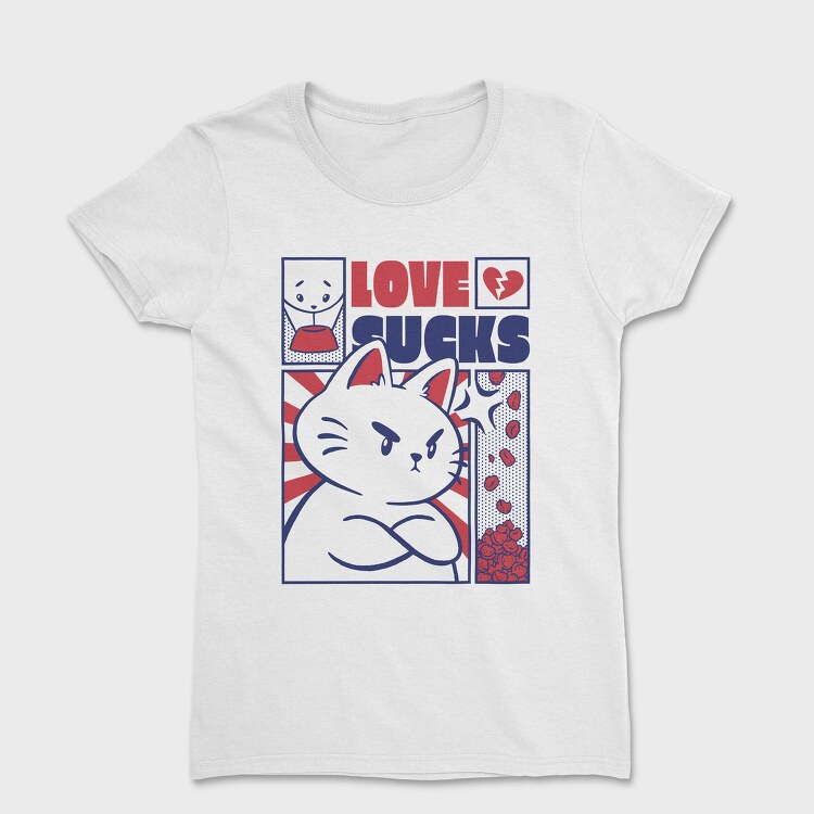 Angry Cat Anti Valentines Day Valentine, Tricou Femei