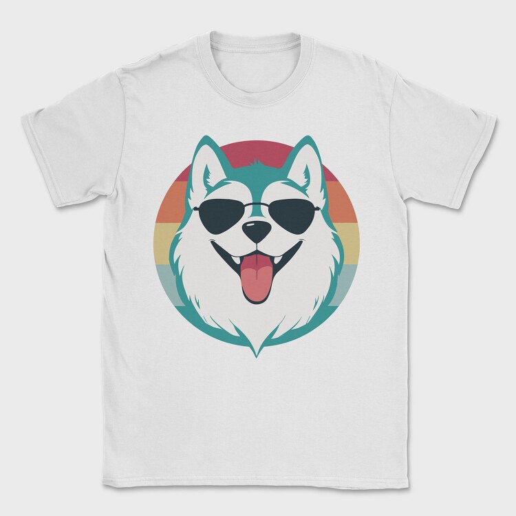 Cool Husky With Sunglasses Face, Tricou Barbati (Unisex)