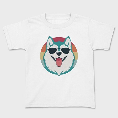 Cool Husky With Sunglasses Face, Tricou Copii