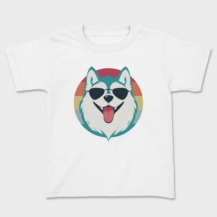 Cool Husky With Sunglasses Face, Tricou Copii