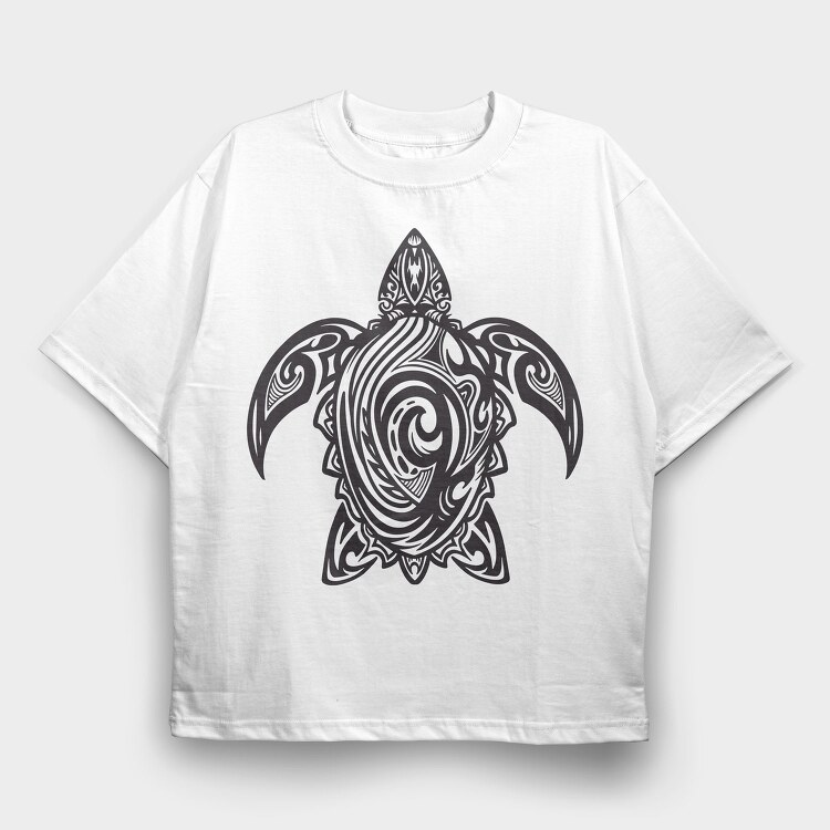 Cool Tribal Sea Turtle, Tricou Oversize Barbati (Unisex)