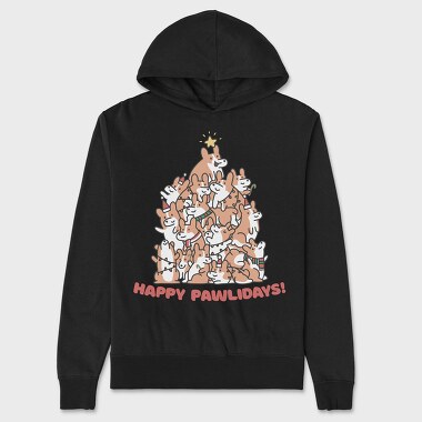 Corgi Dog Christmas Tree Corgies, Hanorac Oversize Barbati (Unisex)