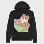 Corgi Noodle Bowl, Hanorac Oversize Barbati (Unisex)
