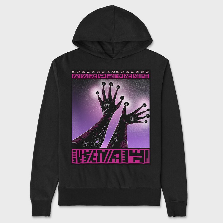 Cosmic Alien Hand In Space Beings 03, Hanorac Oversize Barbati (Unisex)