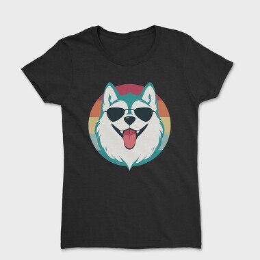 Cool Husky With Sunglasses Face, Tricou Femei