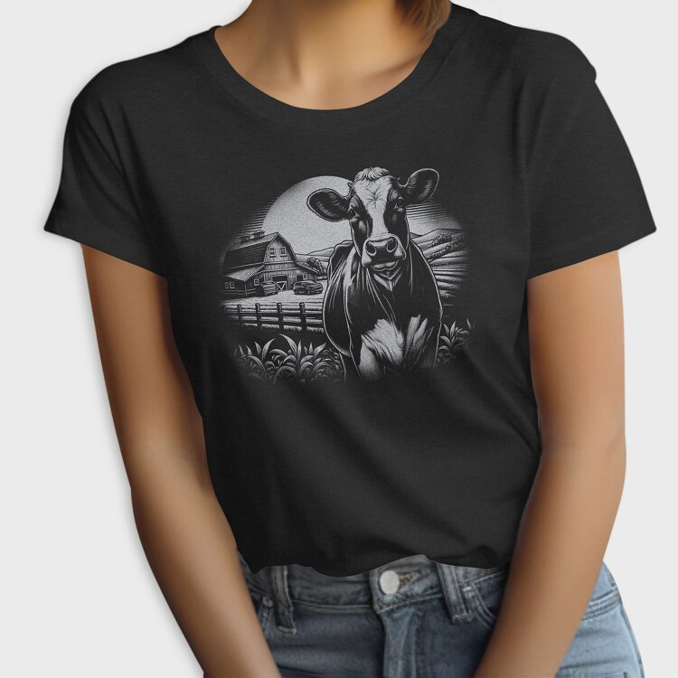 Cow Farm Monochrome, Tricou Femei