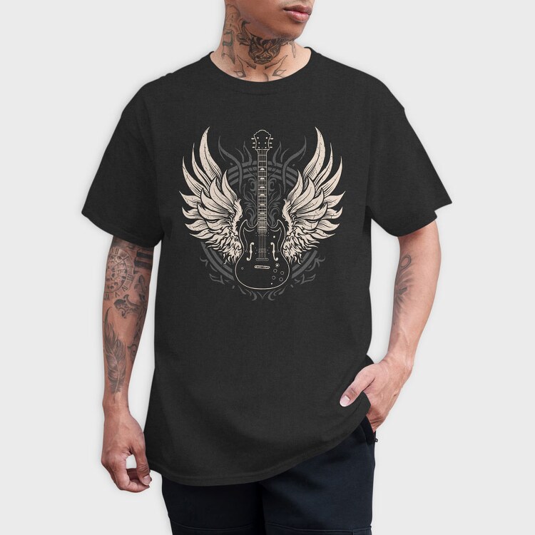 Vintage Gitar Rock, Tricou Barbati (Unisex)