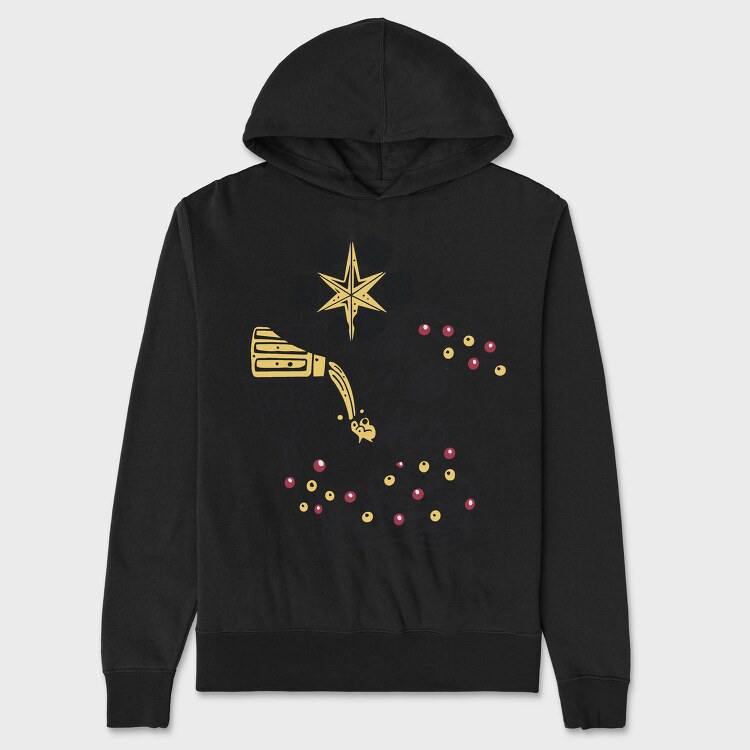 Christmas Skeleton Drinking Beer Beer Mas, Hanorac Oversize Barbati (Unisex)