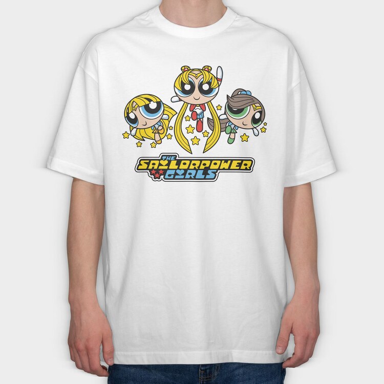 The Powerpuff Girls Sailor, Tricou Oversize Barbati (Unisex)