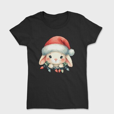 Christmas Bunny Watercolor, Tricou Femei