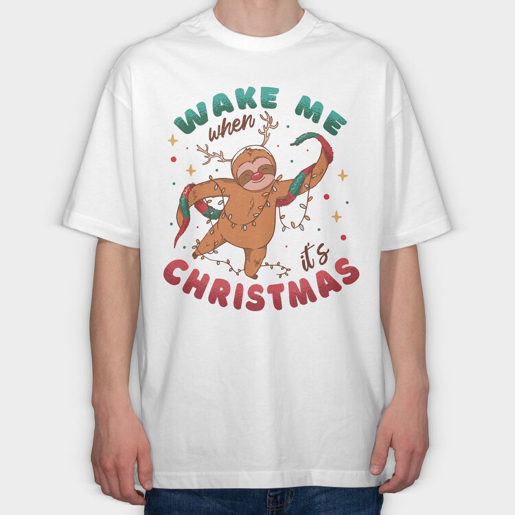 Christmas Sloth, Tricou Oversize Barbati (Unisex)
