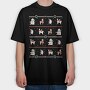 Christmas Characters Sweater Ugly Animals, Tricou Oversize Barbati (Unisex)