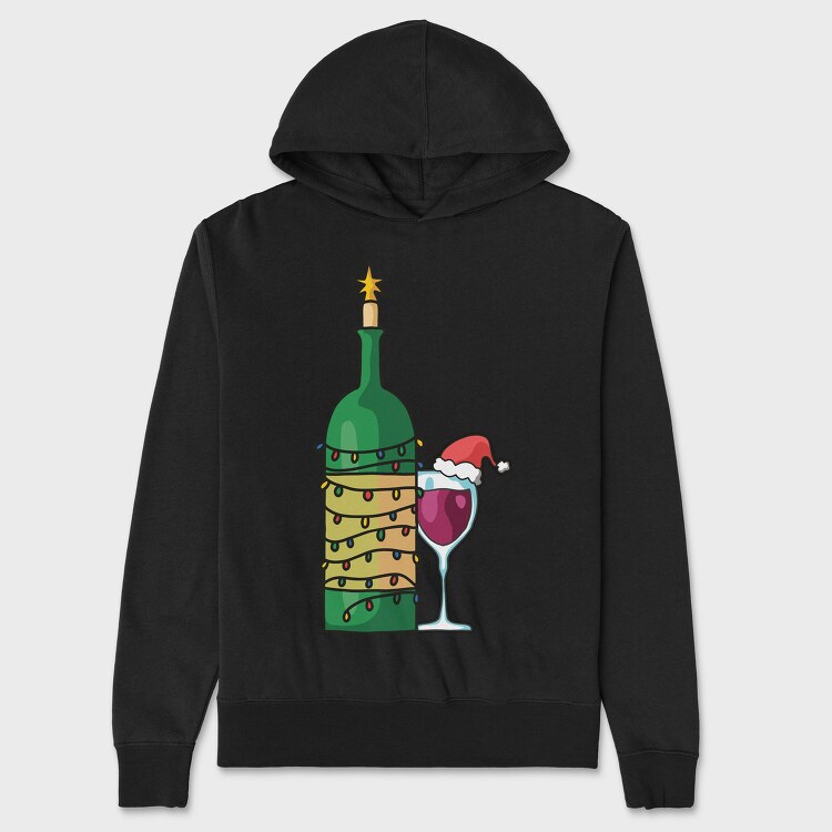 Christmas Wine Glass, Hanorac Oversize Barbati (Unisex)