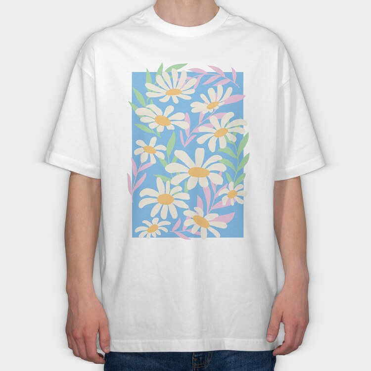 Daisy Flowers Composition Danish, Tricou Oversize Barbati (Unisex)
