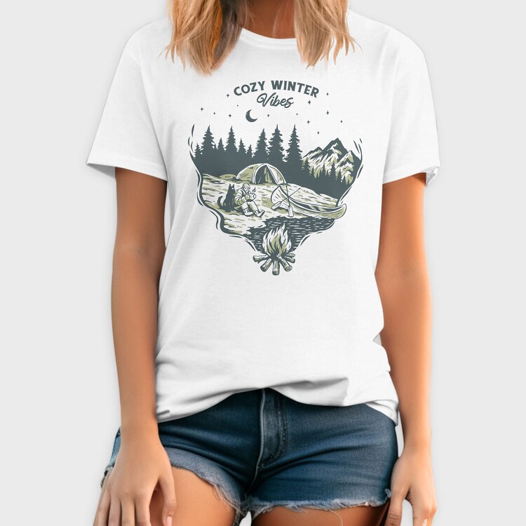 Cozy Winter Vibes Camping, Tricou Barbati (Unisex)