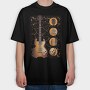 Classic Guitar Illustration, Tricou Oversize Barbati (Unisex)
