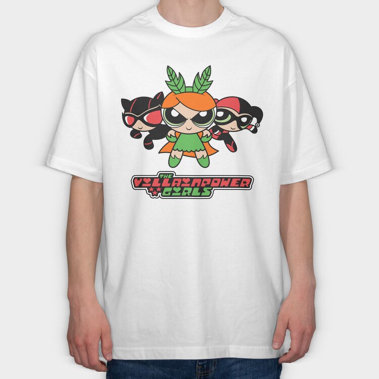 The Powerpuff Girls Catwoman Harley, Tricou Oversize Barbati (Unisex)