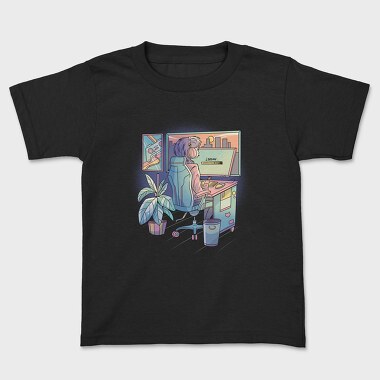 Anime Gamer Girl Vaporwave, Tricou Copii