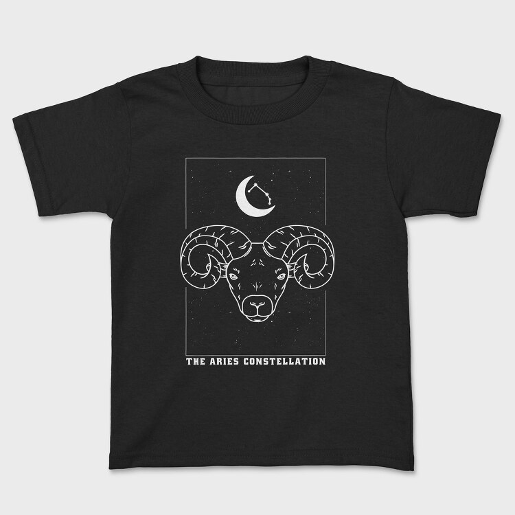 Aries Constellation Zodiac Line Art, Tricou Copii