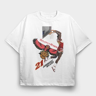 DOMINIQUE WILKINS Dunk2, Tricou Oversize Barbati (Unisex)