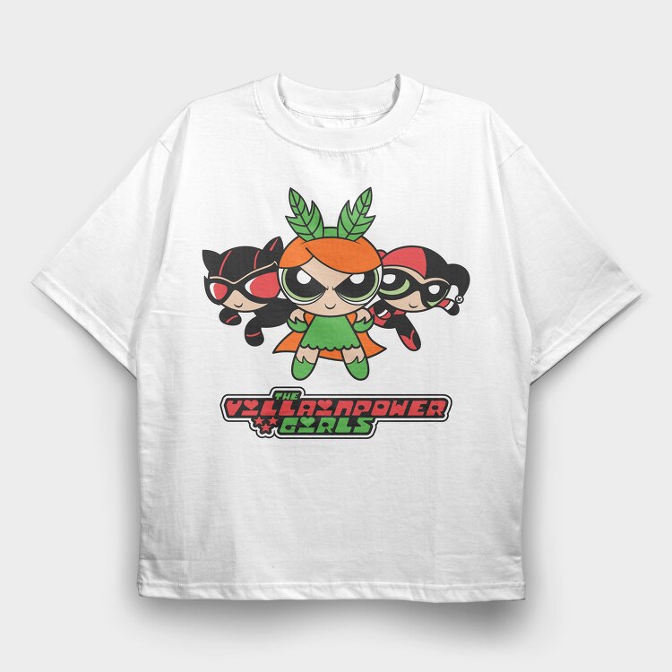 The Powerpuff Girls Catwoman Harley, Tricou Oversize Barbati (Unisex)