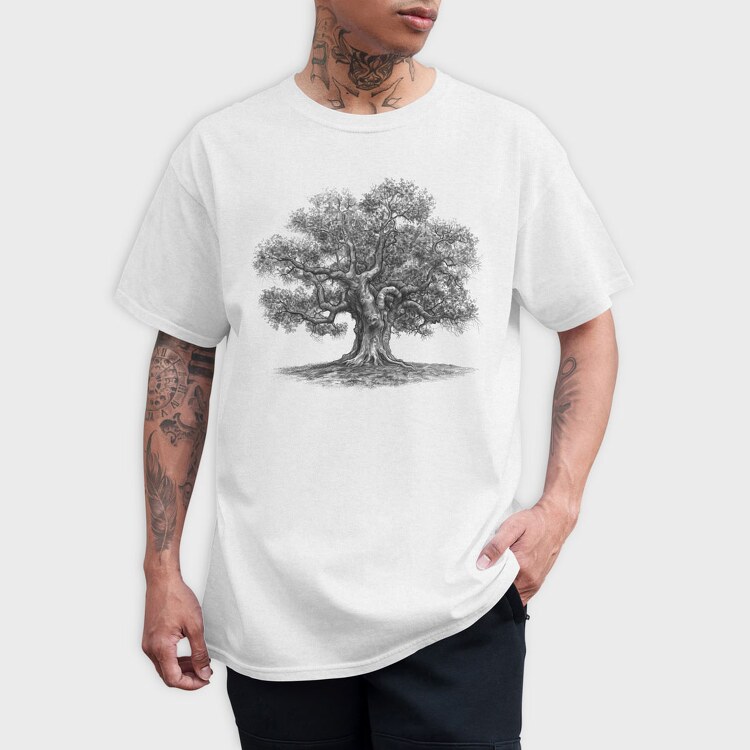 Vintage Oak Tree, Tricou Barbati (Unisex)
