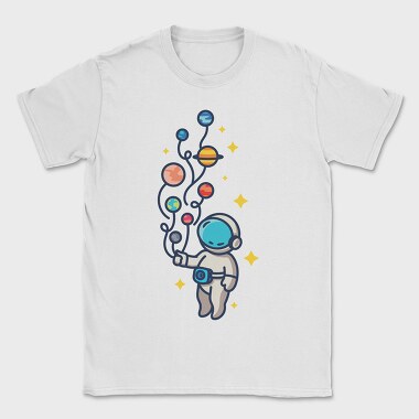 Astronaut And Balloon Planets, Tricou Barbati (Unisex)