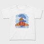Autumn Squirrel Rainy Watercolor, Tricou Copii