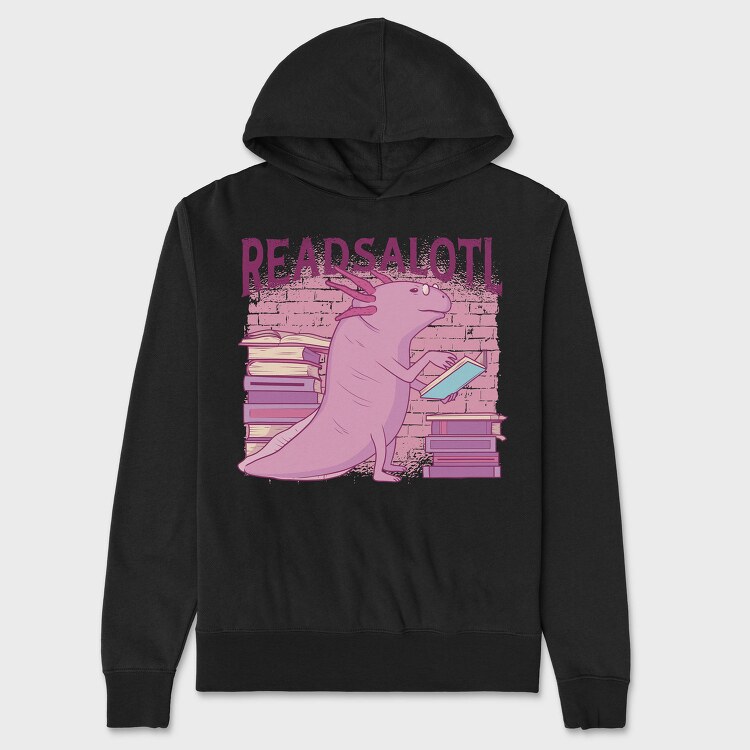 Axolotl Reading Books Readsalotl, Hanorac Oversize Barbati (Unisex)
