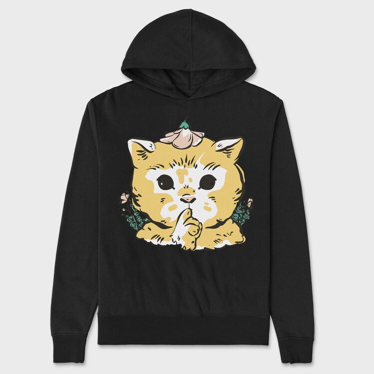 Cottagecore Cat, Hanorac Oversize Barbati (Unisex)