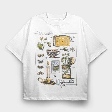 Cottagecore Lifestyle Elements Collection, Tricou Oversize Barbati (Unisex)