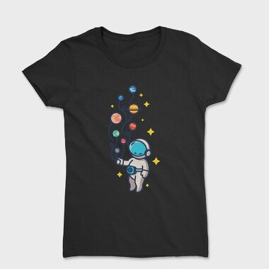 Astronaut And Balloon Planets, Tricou Femei