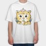 Cottagecore Cat, Tricou Oversize Barbati (Unisex)