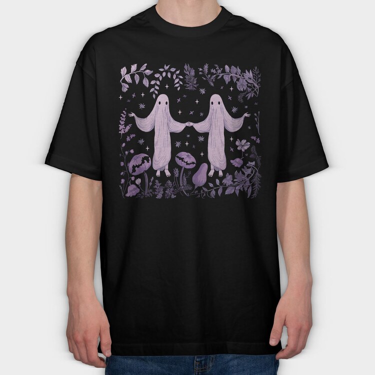 Creepy Ghosts In Nature Forest, Tricou Oversize Barbati (Unisex)