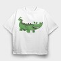 Crocodile Grin, Tricou Oversize Barbati (Unisex)
