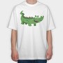 Crocodile Grin, Tricou Oversize Barbati (Unisex)
