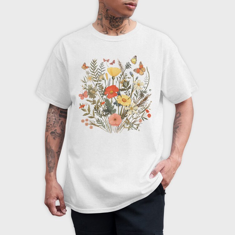 Vintage Wildflowers, Tricou Barbati (Unisex)