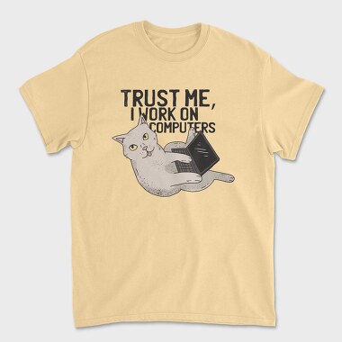 Computer Cat, Tricou Barbati (Unisex)