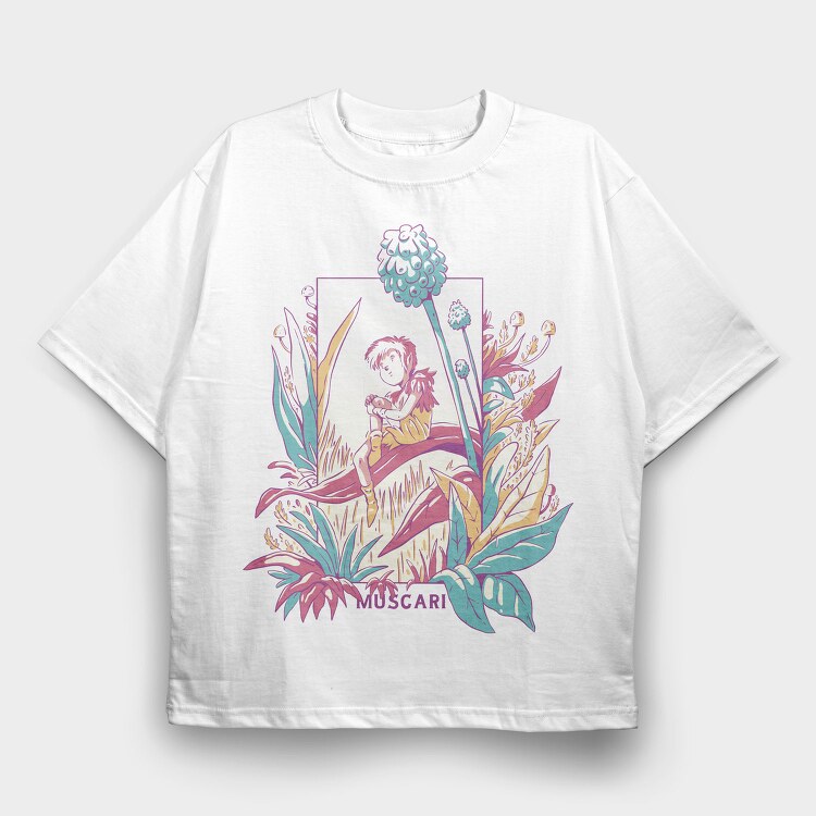 Cute Fantasy Fairy With Flowers Fairycore, Tricou Oversize Barbati (Unisex)