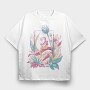 Cute Fantasy Fairy With Flowers Fairycore, Tricou Oversize Barbati (Unisex)
