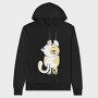 Cute Fat Cat Climbing, Hanorac Oversize Barbati (Unisex)