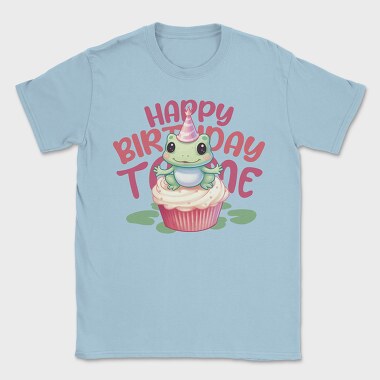 Cute Frog On Cupcake Birthday Mug, Tricou Barbati (Unisex)