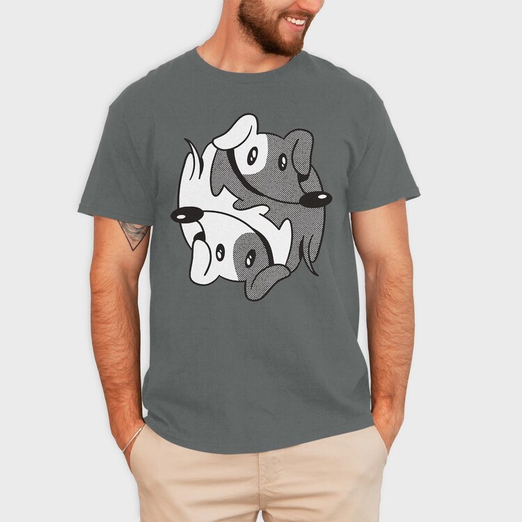 Dachshund Yin Yang, Tricou Barbati (Unisex)