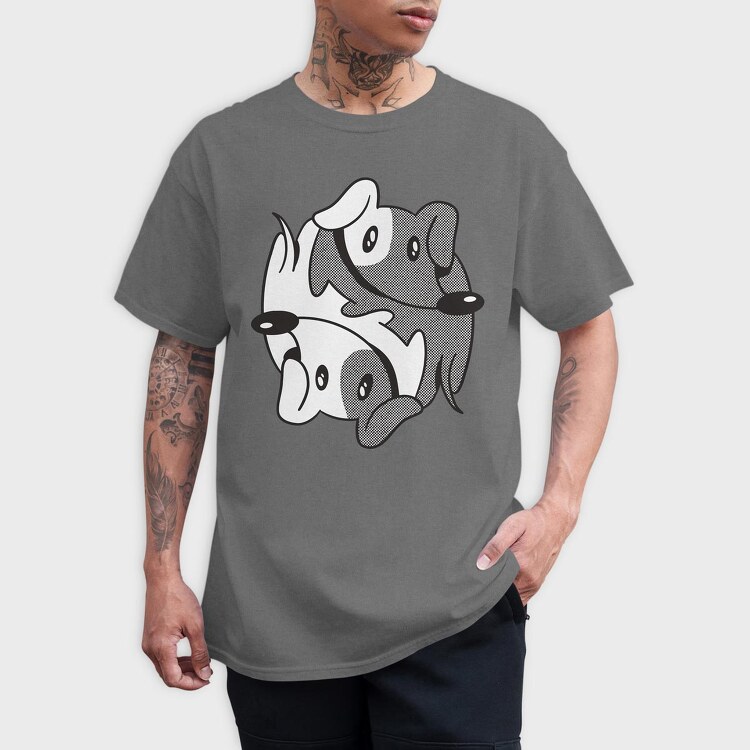 Dachshund Yin Yang, Tricou Barbati (Unisex)