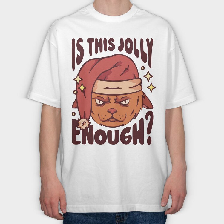 Cool Anti Christmas Cat, Tricou Oversize Barbati (Unisex)
